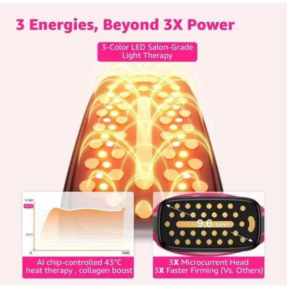IFAE Microcurrent Facial Device Face Lift 3 in 1 Light Therapy. NWB